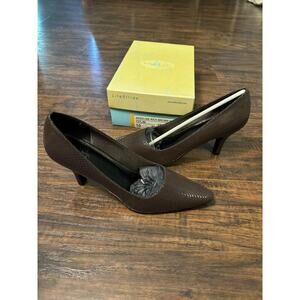 life stride Angeline Pumps Faux Snakeskin Brown Sz:10 N